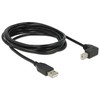 KABELIS USB-A(M)->USB-B(M) 2.0 3M KAMPINIS PRAWO JUODA DELOCK