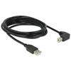 KABELIS USB-A(M)->USB-B(M) 2.0 3M KAMPINIS PRAWO JUODA DELOCK