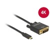 Delock 3m - USB-C/DVI 24+1 - 3840 x 2160 pikselių