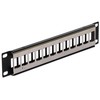 PATCH PANEL 12 PORT 1U DO MODUŁÓW 10" KEYSTONE JUODA DELOCK