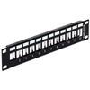 PATCH PANEL 12 PORT 1U DO MODUŁÓW 10" KEYSTONE JUODA DELOCK
