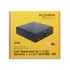 Delock 5,25 colio skyrius, skirtas 1 x 5,25 colio plonam diskui + 2 x 2,5 colio SATA HDD / SSD (47230)