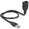 Kabelis DELOCK USB 2.0, 0,5 m, juodas / 83499