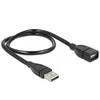 Kabelis DELOCK USB 2.0, 0,5 m, juodas / 83499