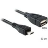 Delock Atrakinimo kabelis USB micro-B kištukas > USB 2.0-A moteriškas OTG 50 cm