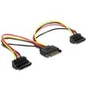 DELOCK Kabelis Power SATA 15 Pin > 2 x SATA HDD mit Metallclip– gewinkelt