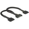 Delock SATA 15 kontaktų - SATA 15 kontaktų x2, 0,2 m, Juoda (60135)