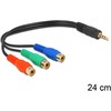 DELOCK Adapterio kabelio lizdo kištukas 4 kontaktas > 3 x Cinch lizdas 24cm