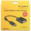 DELOCK Adaptorcable DisplayPort 1.2 kištukas > DVI 24+5 lizdas juodas 4K Active
