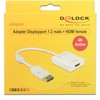 DELOCK Adaptorcable DisplayPort 1.2 kištukas > HDMI lizdas baltas 4K Active