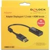 Delock Displayport 1.2 (M) -> HDMI (F) 4K pasyvus juodas adapteris