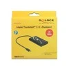 ADAPTERIS USB-C(M)->2X EKRANAS(F) NA KABLU 27CM 4K 60HZ (THUNDERBOLT 3) JUODA DELOCK