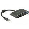 „Delock“ C tipo USB adapteris > VGA lizdas + A tipo USB + C tipo USB PD