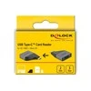 Delock USB Type-C™ kortelių skaitytuvas, skirtas SD / MMC + Micro SD atminties kortelėms