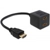 DELOCK didelės spartos HDMI adapteris su eternetu 1x kištukas > 2x patelė