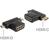 DELOCK Adapteris HDMI-A Buchse > HDMI-C + HDMI-D Stecker