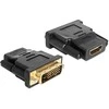 DeLOCK adapteris iš DVI į HDMI, DVI 24 + 1 kontaktas, HDMI 19 pin, auksu padengtos jungtys, juodas / 65466