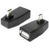 Du USB micro-B į USB-A kampiniai adapteriai