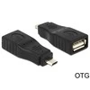 Juodi USB Micro B OTG adapteriai