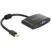 Adapteris AV Delock DisplayPort Mini – HDMI – D-Sub (VGA) juodas (65553)
