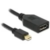 DELOCK Adapteris mini Displayport male > Displayport female juodas