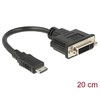 Delock adapterio kabelis mini HDMI-C kištukas > DVI 24+1 moteriškas