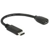 DELOCK Adapterio kabelis USB Type-C 2.0 kištukas > USB 2.0 tipo Micro-B moteriškas 15 cm juodas