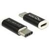 DELOCK USB 2.0 Micro-B adapteris (priegloba) > USB Type-C 2.0 vyriškas (įrenginys) juodas