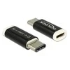 DELOCK USB 2.0 Micro-B adapteris (priegloba) > USB Type-C 2.0 vyriškas (įrenginys) juodas