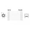 Adapteris M12 8 kontaktų A-koduotas (M)->RJ45 (F) DELOCK