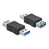Adapteris USB Delock USB-A - USB-A Juodas (66497)