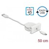 Delock Easy 45 modulio USB 2.0 išskleidžiamasis kabelis USB tipo A iki EASY-USB tipo mikro-B baltas