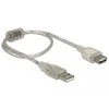 Kabelis USB Delock USB-A - USB-A 0.3 m Permatomas (82244)
