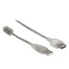 Kabelis USB Delock USB-A - USB-A 0.3 m Permatomas (82244)