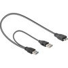 DELOCK kabelis USB 3.0 Y 1x USB 3.0 micro-B St+ USB 2.0-A St 20cm