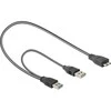DELOCK kabelis USB 3.0 Y 1x USB 3.0 micro-B St+ USB 2.0-A St 20cm