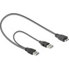 DELOCK kabelis USB 3.0 Y 1x USB 3.0 micro-B St+ USB 2.0-A St 20cm