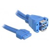 Delock USB jungtis - USB jungtis, 0.45 m, mėlyna (82942)