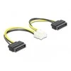 Delock maitinimo kabelis 2 x SATA 15 kontaktų kištukas iki 8 kontaktų EPS kištukas 15 cm