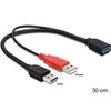 Sonstige DELOCK kabelis USB 3.0 Y – Buchse 1x > USB 3.0-A ST+ USB 2.0-A ST 30cm