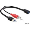 Sonstige DELOCK kabelis USB 3.0 Y – Buchse 1x > USB 3.0-A ST+ USB 2.0-A ST 30cm