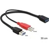 Sonstige DELOCK kabelis USB 3.0 Y – Buchse 1x > USB 3.0-A ST+ USB 2.0-A ST 30cm