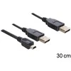 DELOCK 83178 Delock Cable 2 x USB 2.0-A male > USB mini 5 kontaktų. 0,3 m