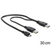 DELOCK 83178 Delock Cable 2 x USB 2.0-A male > USB mini 5 kontaktų. 0,3 m