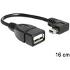 DELOCK Cable Mini USB kištukinis kampinis USB 2.0-A moteriškas OTG 16 cm