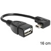 DELOCK Cable Mini USB kištukinis kampinis USB 2.0-A moteriškas OTG 16 cm