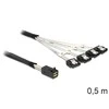 Delock Cable mini SAS HD SFF-8643 > 4 x SATA 7 kontaktų 0,5 m