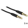 KABELIS MINIJACK 4 PIN M/M 1M 5M JUODA DELOCK
