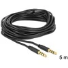 KABELIS MINIJACK 4 PIN M/M 1M 5M JUODA DELOCK