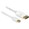 DeLOCK 83483 kabelis miniDisplyPort į DisplayPort 4K miniDisplayPort kištukas iki DisplayPort kištukas 3 m baltas